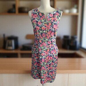 TALBOTS Spring Floral V Neck Dress Size 4
